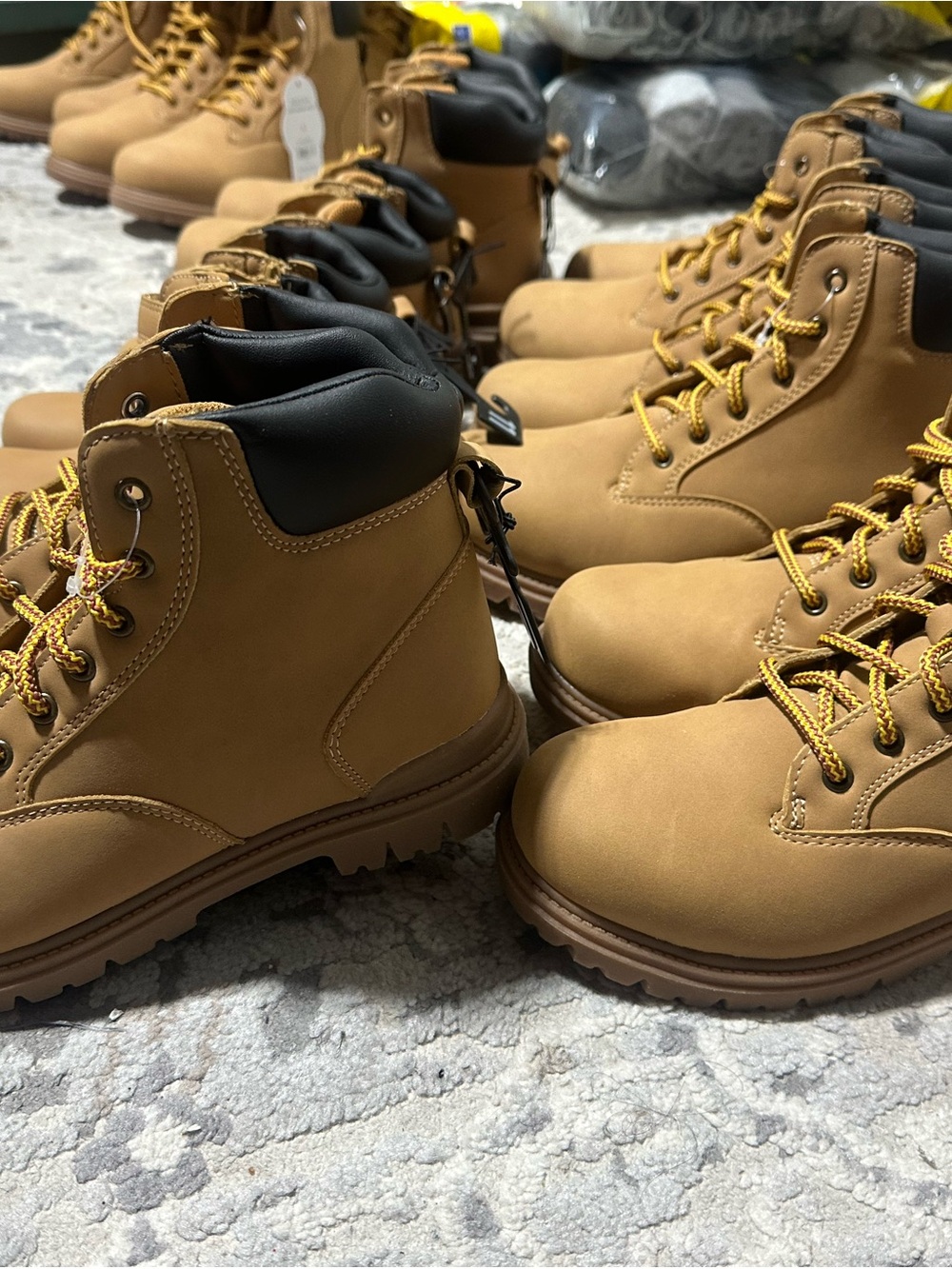 Men’s Tan Boat Work Boots with Padded Collar